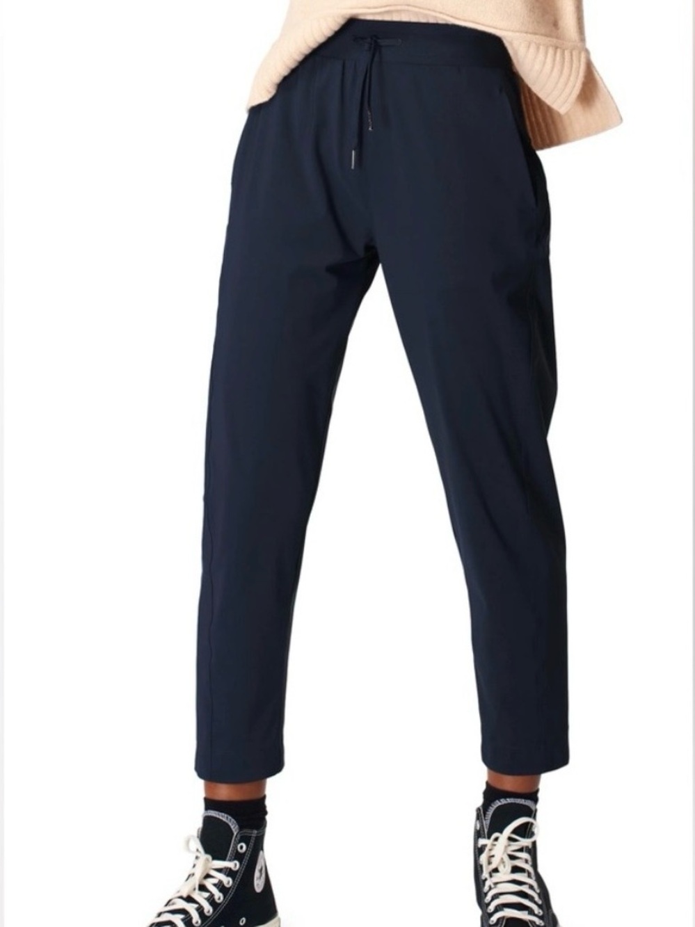 Sweaty betty explorer tapered pant high rise navy blue